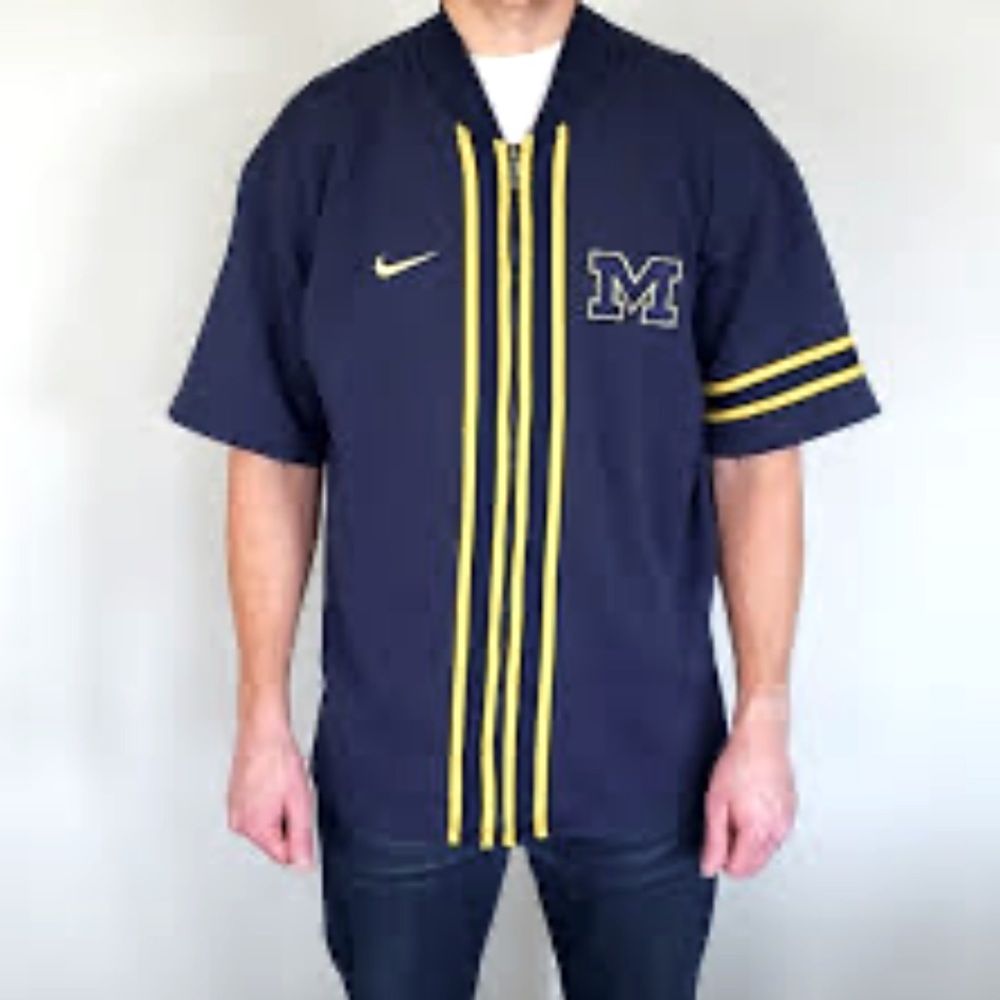 Nike University of Michigan Full Zip Knit Vintage Y2K Warm up Jacket Men’s Large - Picture 1 of 9